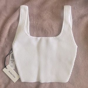NEW Babaton Sculpt Knit Squareneck Cropped Tank